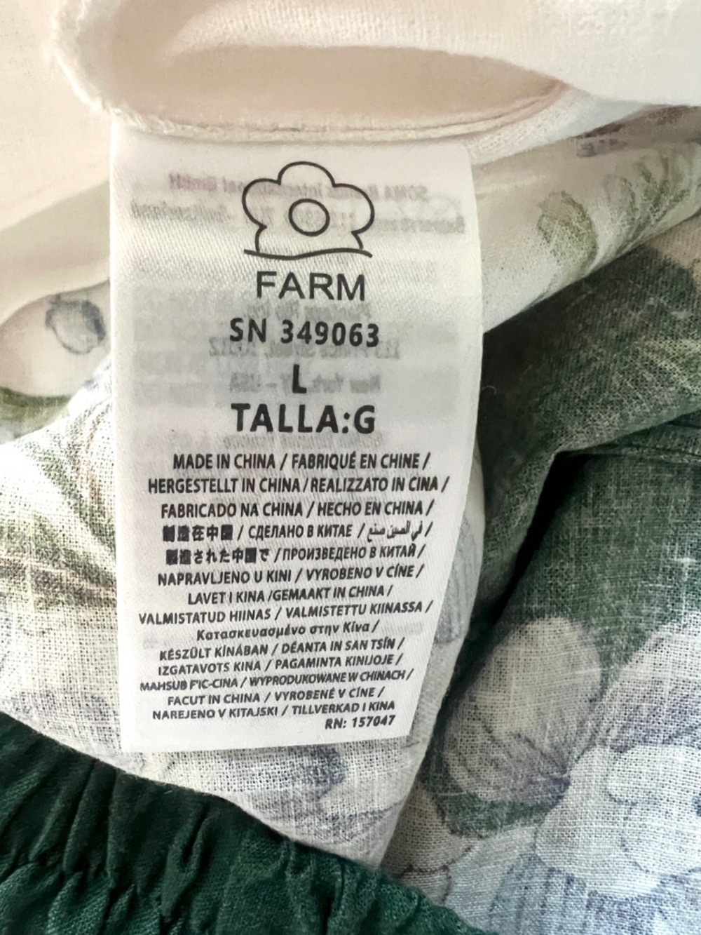 FARM Rio Sand Nature Scarf Linen Blend Straight Leg Pants Size Large NWT - Picture 14 of 15